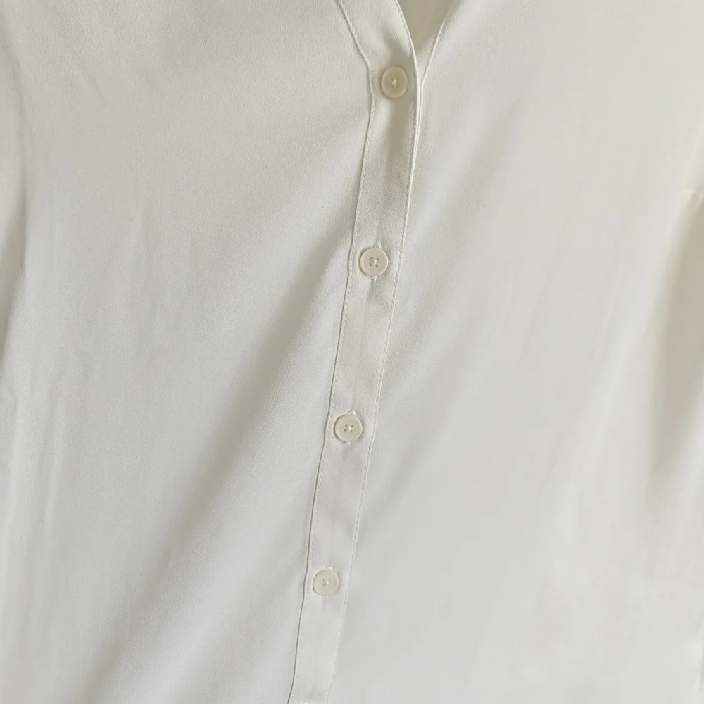 Modcloth Cream Ruffled Flutter Sleeve Blouse - Picture 4 of 7